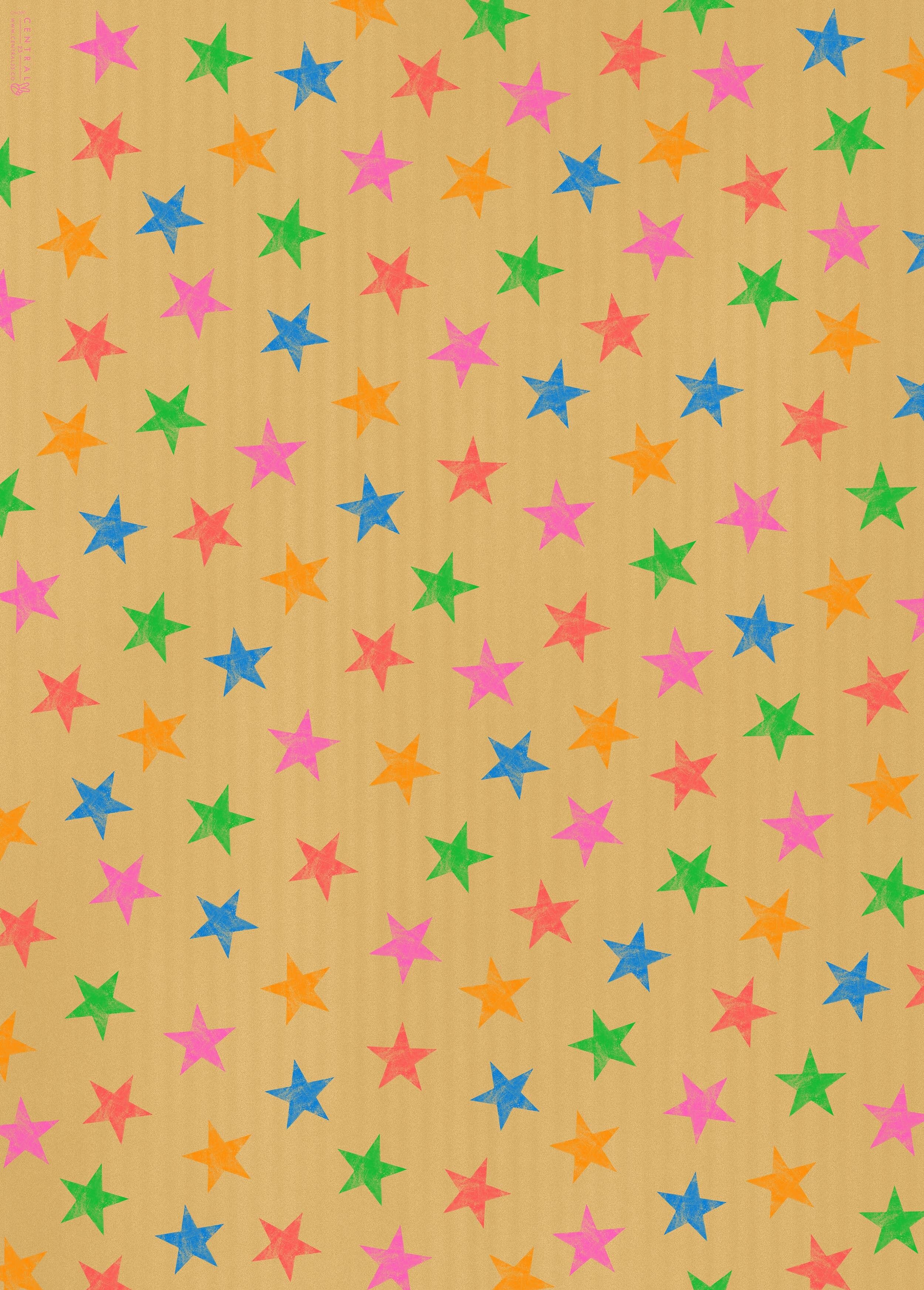 Carta da regalo Kraft Stars - 1 foglio