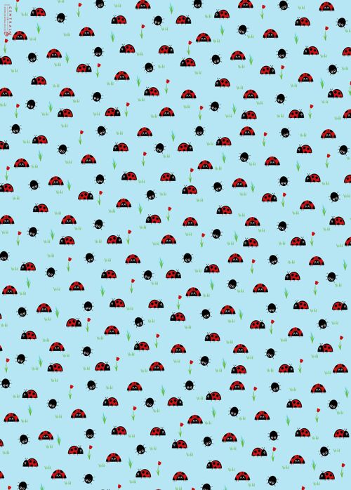 Ladybirds Wrapping Paper - 1 Sheet