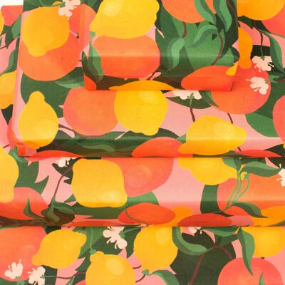 Lemons Grapefruit Wrapping Paper - 1 Sheet