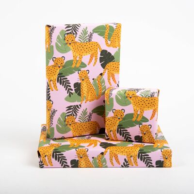 Leopards Leaves Wrapping Paper - 1 Sheet