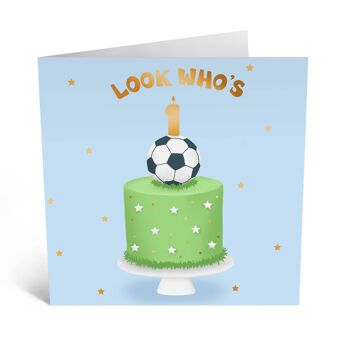 Look Who's 1 Cute 1st Birthday Card - Garçon 3