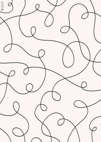 Papier d'emballage Loopy Lines - 1 feuille