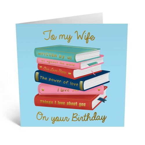 Love Books Wife Birthday  Card