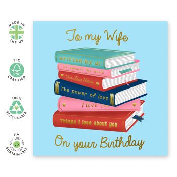 Carte d'anniversaire Love Books pour femme 2