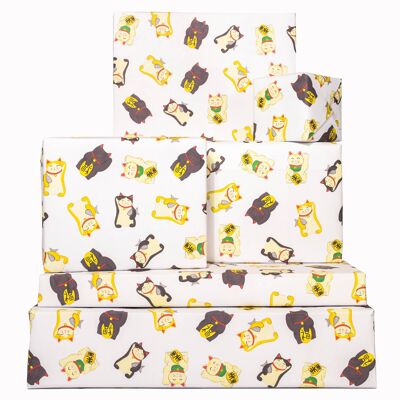 Lucky Cat Wrapping Paper - 1 Sheet