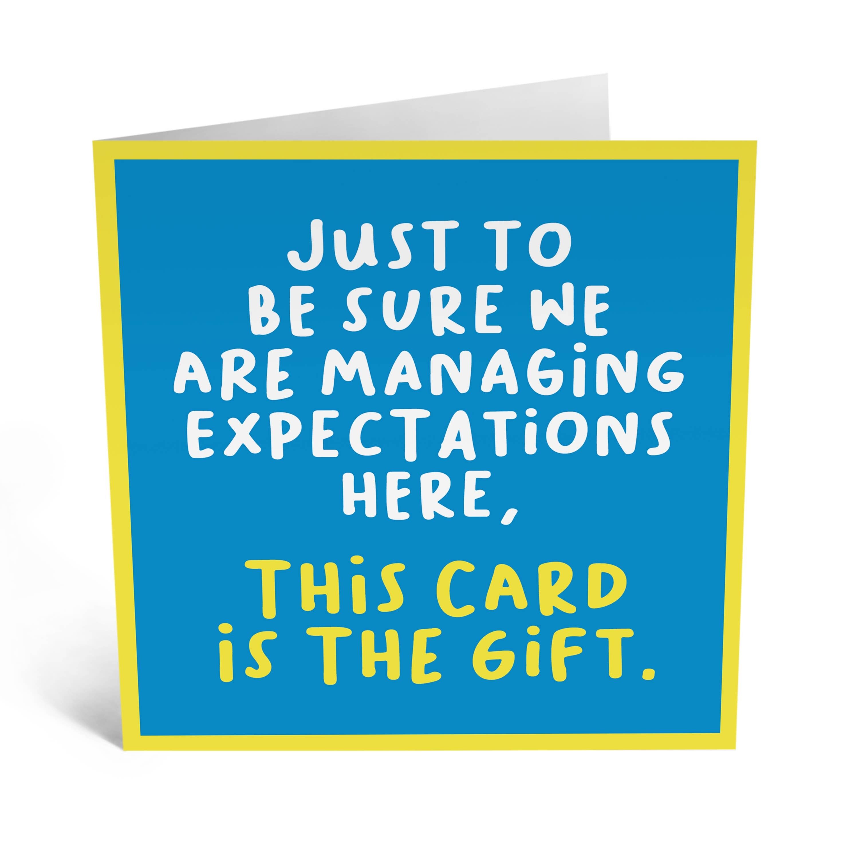 Karte „Erwartungen verwalten“.