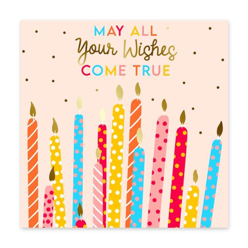 May All Your Wishes Come True Cute Birthday Card