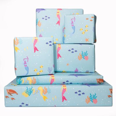 Mermaids Under The Sea Wrapping Paper - 1 Sheet