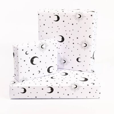 Moon And Stars Wrapping Paper - 1 Sheet