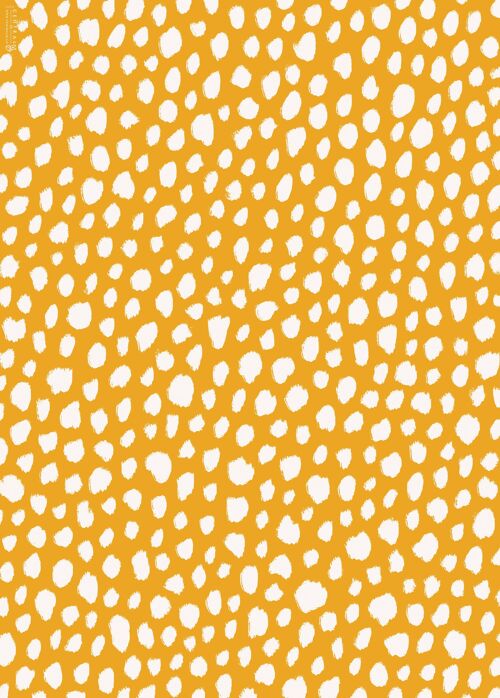 Mustard Dots Wrapping Paper - 1 Sheet