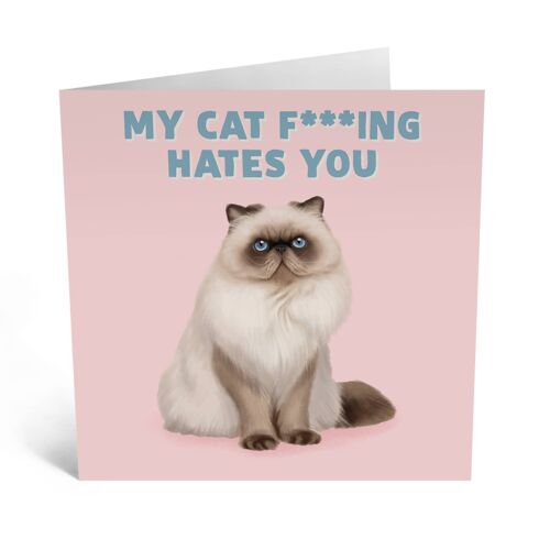 My Cat F***ing Hates You Funny Love Card