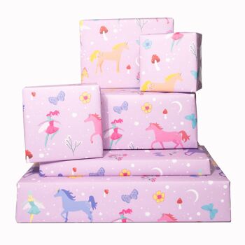 Papier Cadeau Fées Licorne Mystique - 1 Feuille