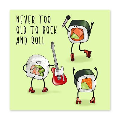 Never Too Old To Rock And Roll Funny Birthday Card - 1