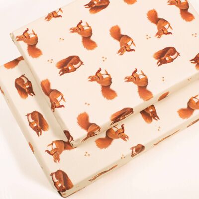Nussiges Eichhörnchen-Geschenkpapier – 1 Blatt
