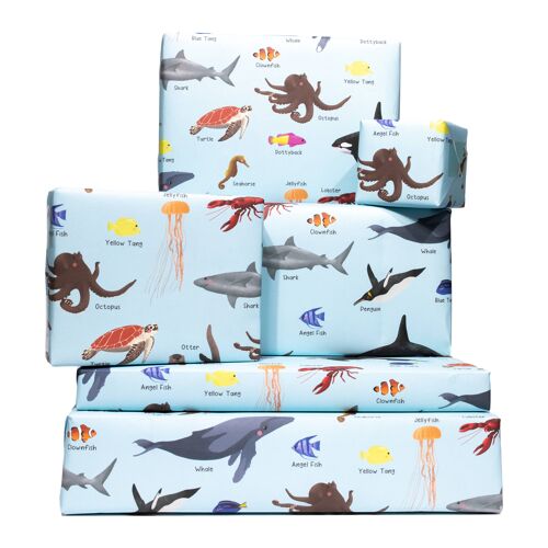Ocean Animals Wrapping Paper - 1 Sheet