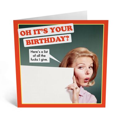 Oh Its Your Birthday Card
