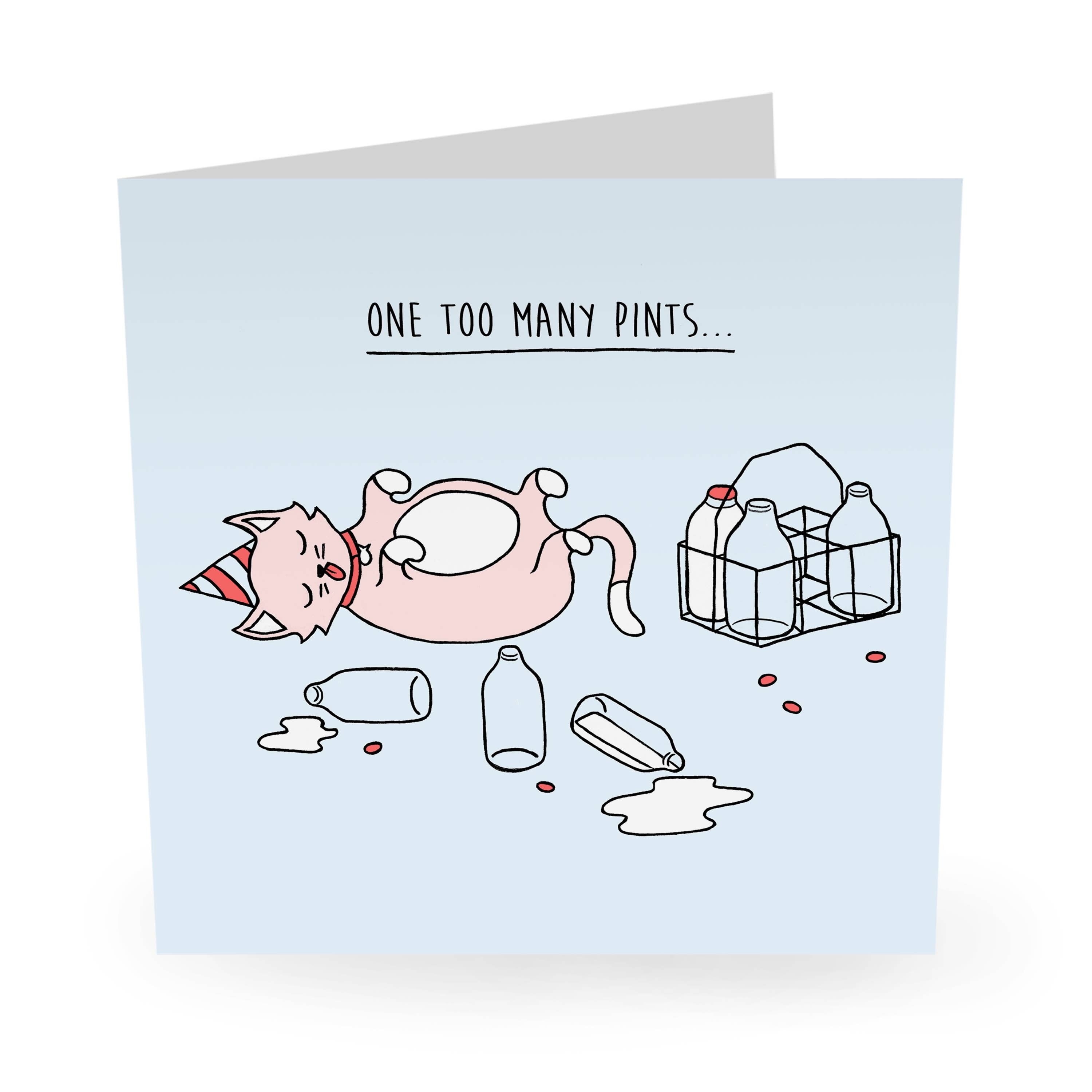 Biglietto di auguri di compleanno divertente con una pinta di troppo