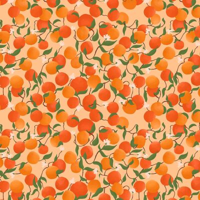 Orangen-Geschenkpapier - 1 Blatt