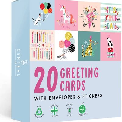 Pack Of 20 Assorted Cards For All Occasions - Cute & Pretty