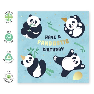 Tarjeta de cumpleaños pandastica