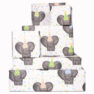 Party Elephant Wrapping Paper - 1 Sheet