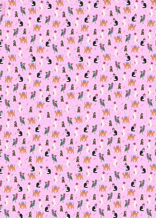 Party Kitties Wrapping Paper - 1 Sheet