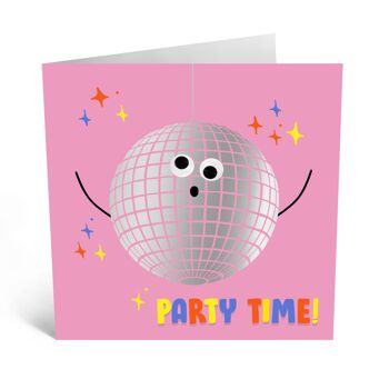 Carte de boule disco Party Time 2