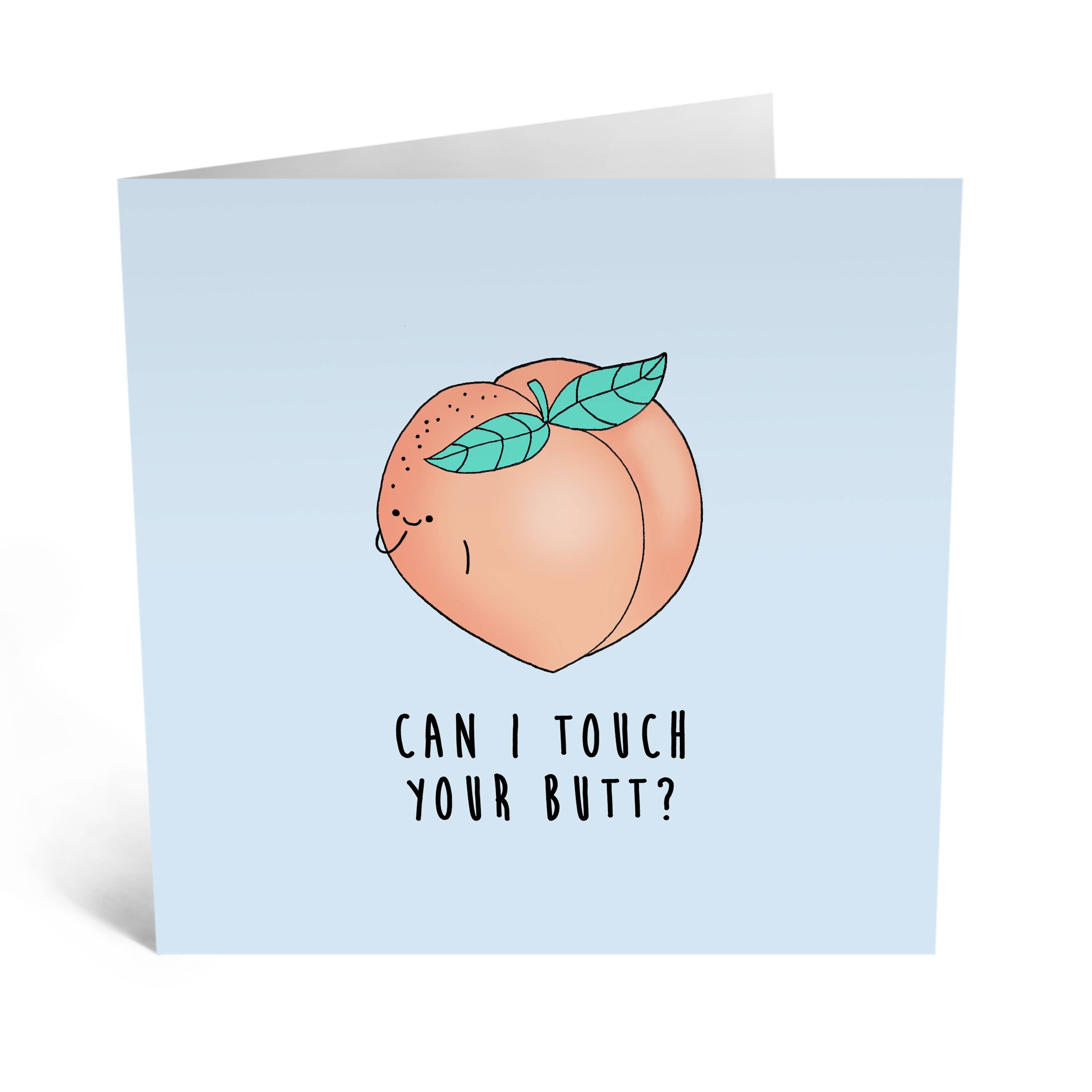Pfirsich, kann ich Ihren Hintern berühren, lustige Geburtstagskarte