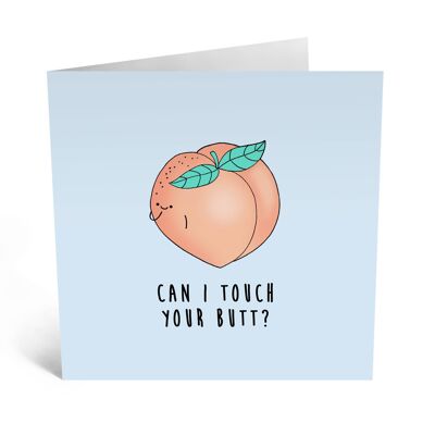 Peach posso toccare il tuo culo divertente biglietto di auguri di compleanno