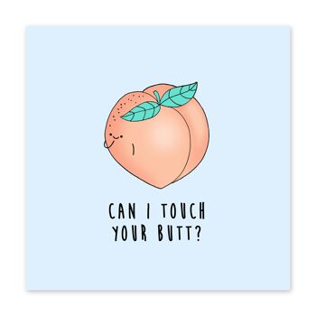 Peach Puis-je toucher votre carte d'anniversaire drôle Butt 2