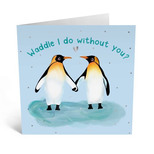 Penguins in Love Card