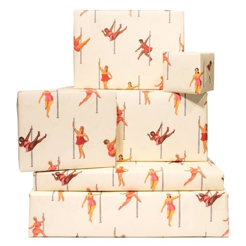 Pin Up Pole Dancers Wrapping Paper - 1 Sheet
