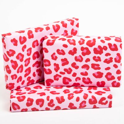 Carta da regalo con stampa leopardata rosa - 1 foglio