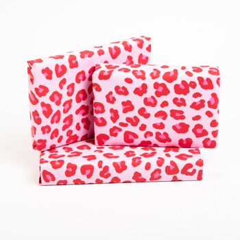 Papier cadeau imprimé léopard rose - 1 feuille 2