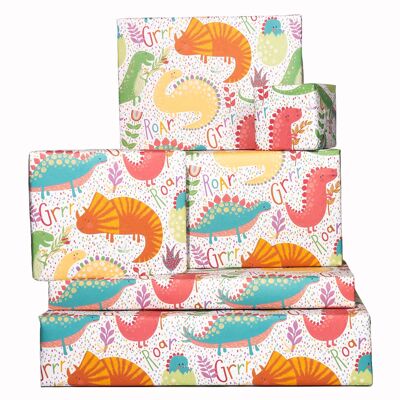Playful Dinosaurs Wrapping Paper - 1 Sheet