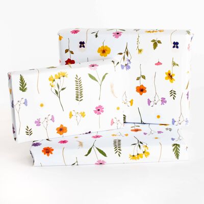 Geschenkpapier mit gepressten Blumen – 1 Blatt
