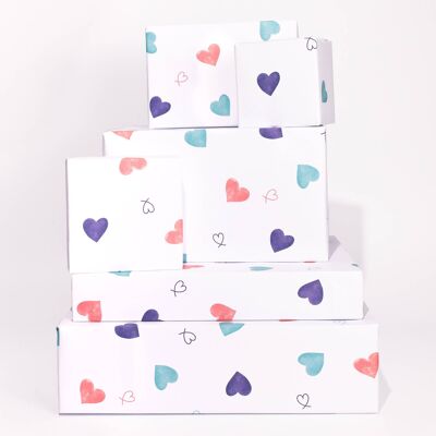 Geschenkpapier mit hübschen Herzen – 1 Blatt