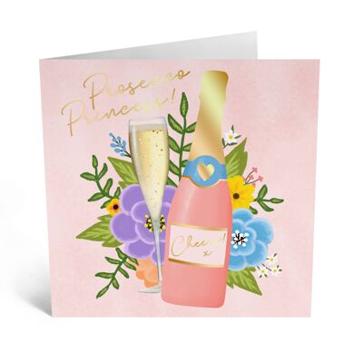 Prosecco-Prinzessin Cute Love Card