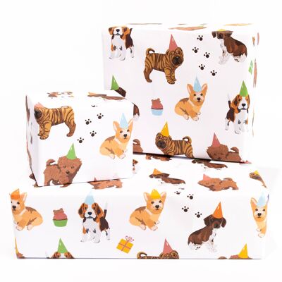 Puppy Bday Wrapping Paper - 1 Sheet