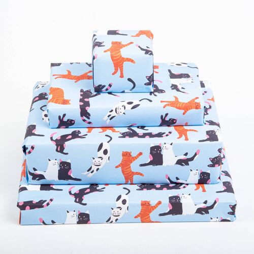 Purfect Cats Blue Wrapping Paper - 1 Sheet
