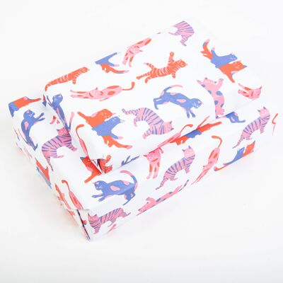 Papier Cadeau Purfect Chats Rose - 1 Feuille