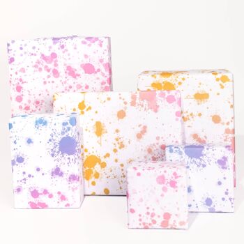 Papier d'emballage Rainbow Splatter - 1 feuille 2