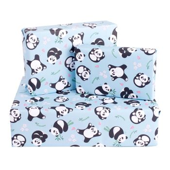 Papier Cadeau Pandas à Rouler - 1 Feuille 1