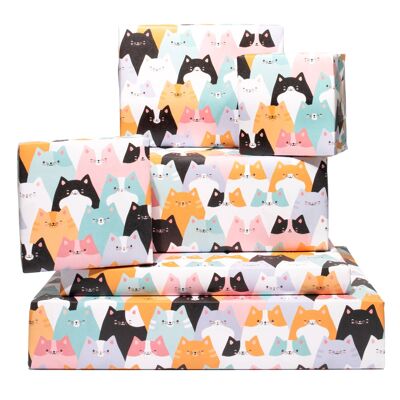 Rows Of Cats Wrapping Paper - 1 Sheet