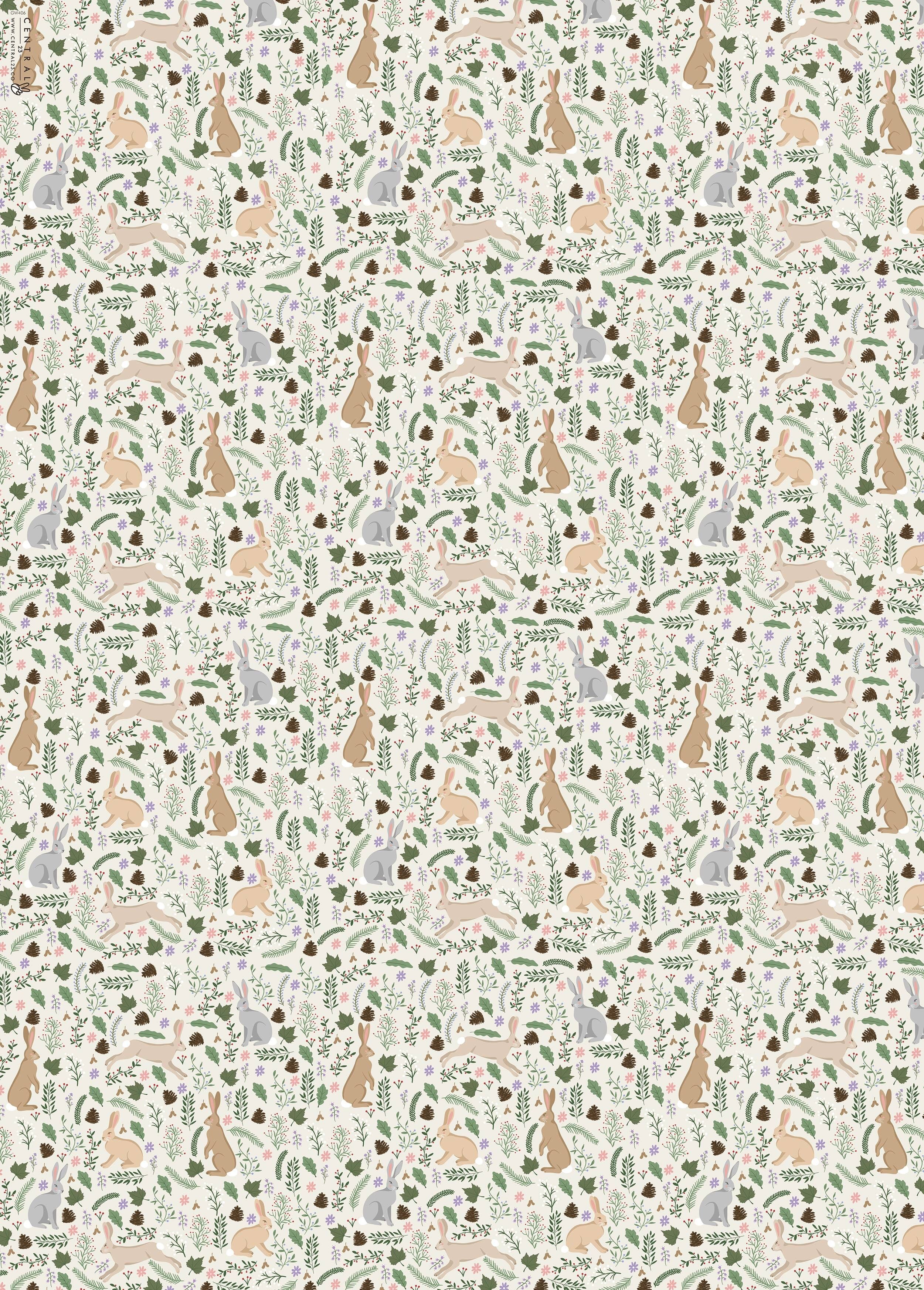 Carta da regalo Conigli Scandi - 1 Foglio