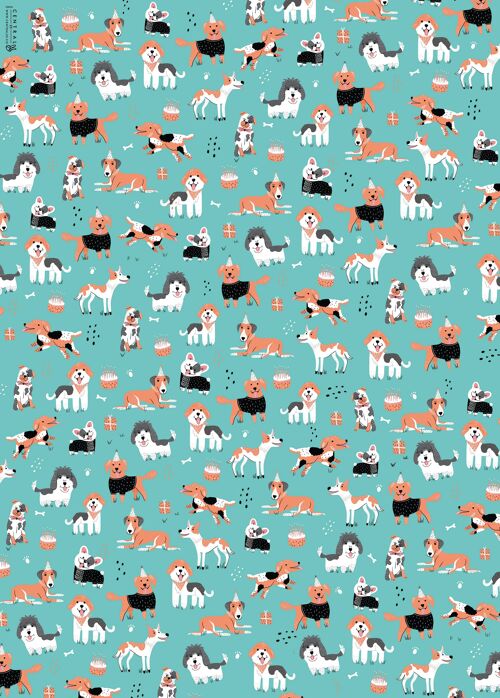 Scribbly Dogs Wrapping Paper - 1 Sheet