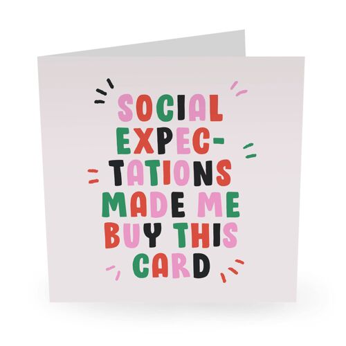 Social Expectations Funny Birthday Card