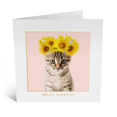 Sonnenblumen-Katzenkarte