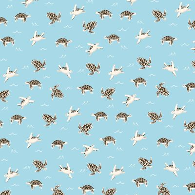 Swimming Turtles Wrapping Paper - 1 Sheet