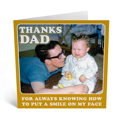 Grazie, papà, sorriso sulla mia carta viso